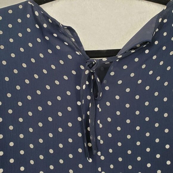 J Crew Shirt Womens 6 Silk Polka Dot Ruffle Long Sleeve F4736 Top - Picture 5 of 13